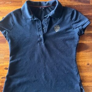 Gucci Short Sleeve Polo with Embroidered Crest